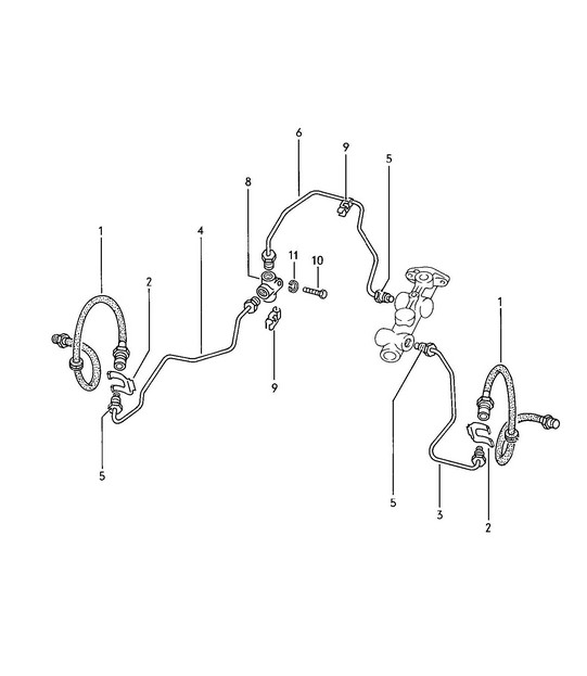 Brake lines - Front - 924 1976-79