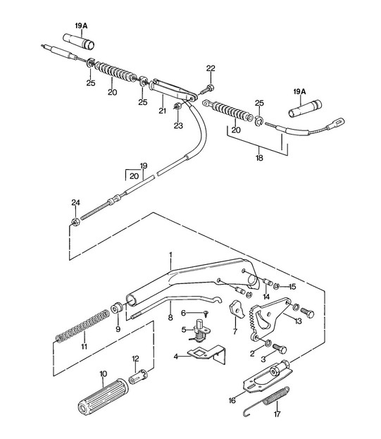 Parking-brake lever 924 1976-79