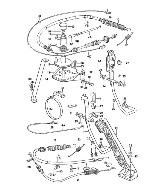 Accelerator pedal / Accelerator cable  (AUT.)  924 >>1978