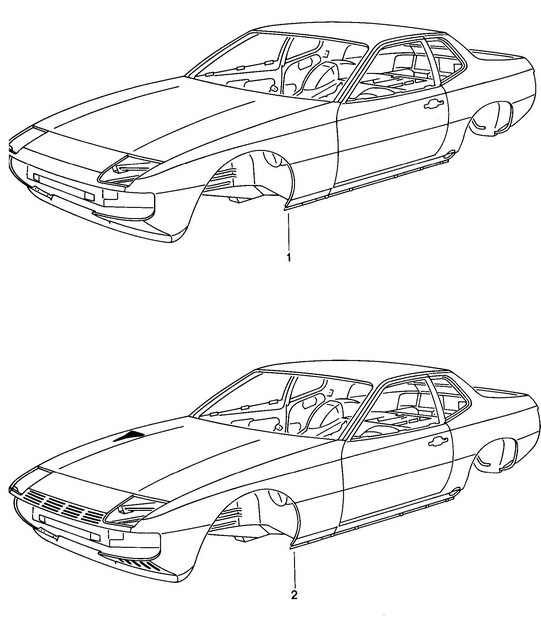 Body in white with Lid Wing Doors 924 1976-79