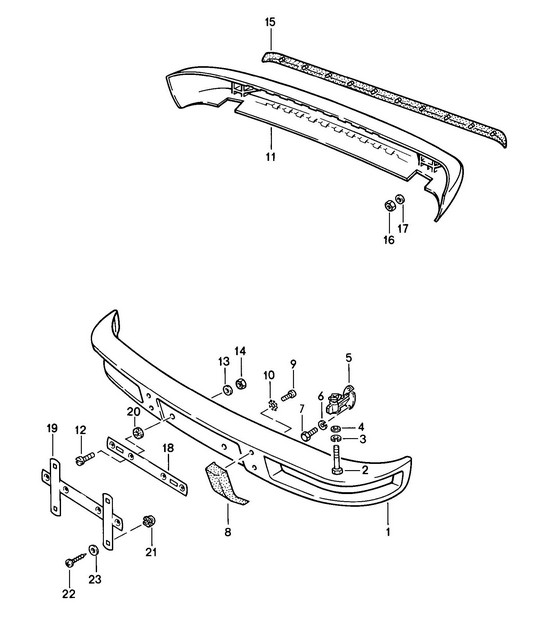 Bumper without Impact absorber 924 1976-79