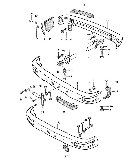 Bumper with Impact absorber 924 1976-79