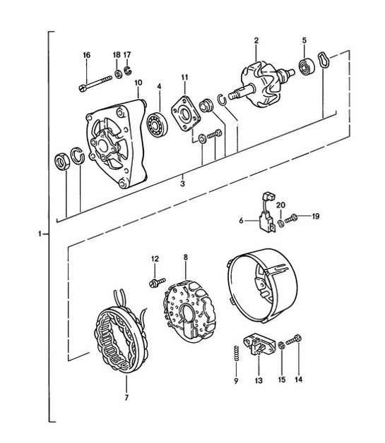 Diagram 902-000 Porsche 356 (1950-1965) Electrical equipment