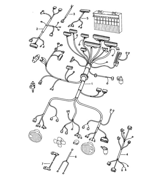 Wiring harnesses / Engine compartment 924 1976-79