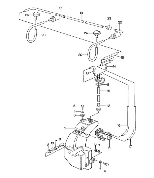 Windscreen washer system 924 1979