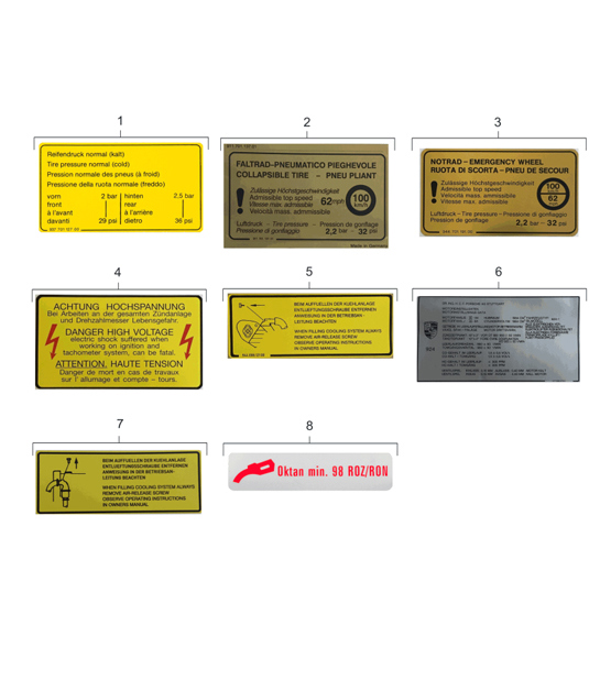 Diagram 001-005 Porsche 991 (911) MK2 2016-2019 Accessories & others 