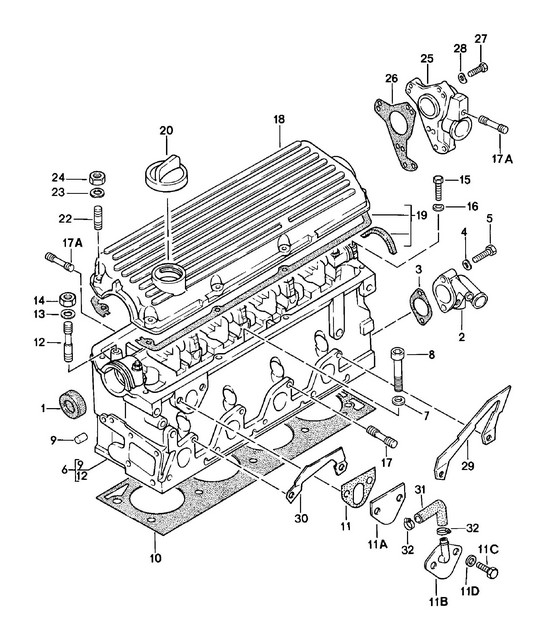 Cylinder head 924 1980-1985