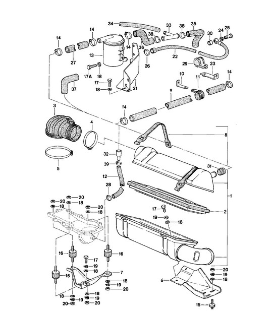 Air cleaner system 924 TURBO/GT 1980 - 1985