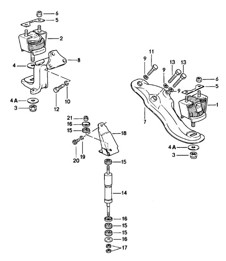 Engine suspension 924 1980-1985