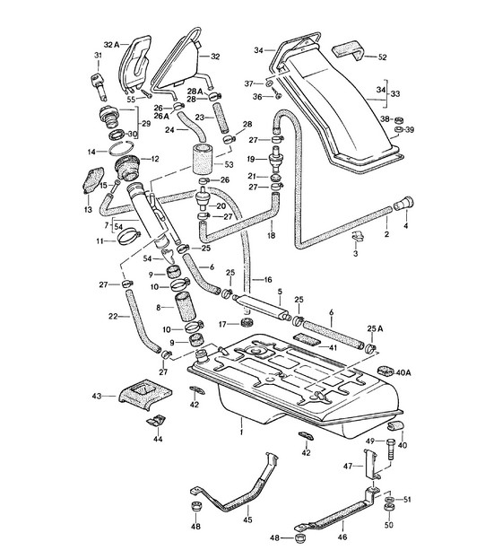 Fuel tank - F 92CN4 02198>>, F 93CN1 00306>>  - 924 1980 - 1985