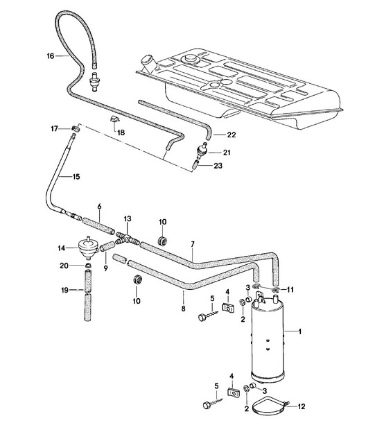 Carbon canister 924 1980 - 1985