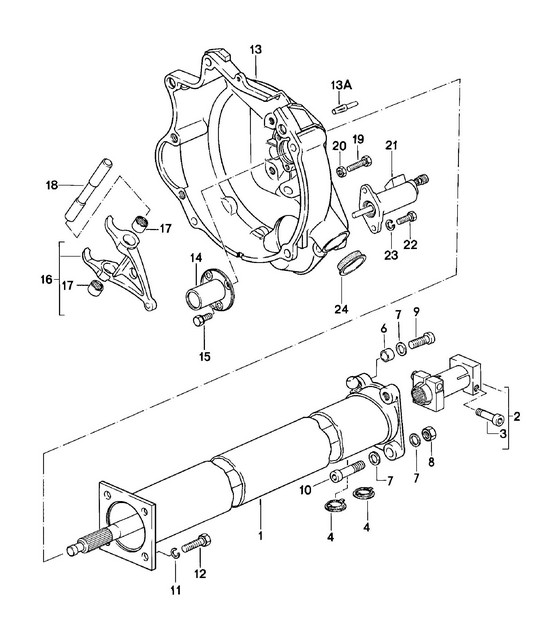 Central tube - Manual transmission - G31.01/02/03 - 924 TURBO/GT 1980 -1985