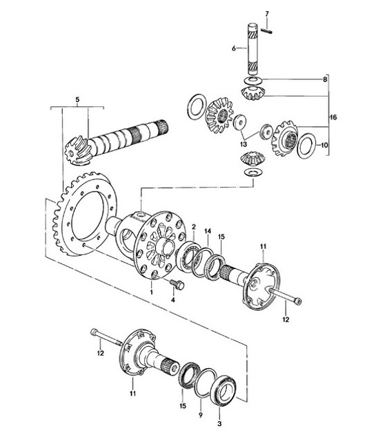 Diagram 305-000 Porsche 997 MKII Carrera C4 3.6L 2009-12 Transmission
