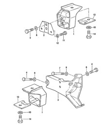 Transmission suspension  - Automatic transmission - 924 1980 - 1985