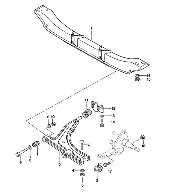 Diagram 401-000 Porsche 914 (1970-1976) Front Axle, Steering 