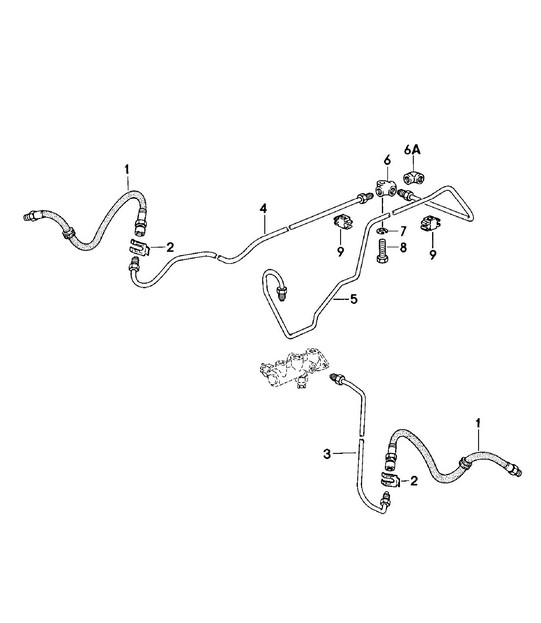 Brake lines - Front - 924 1980 - 1985