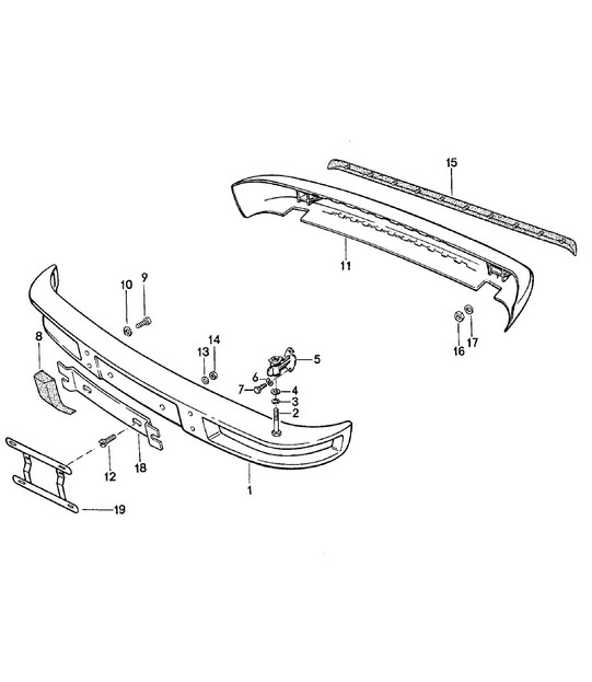 Bumper without / Impact absorber 924 / Turbo 1980 - 1985