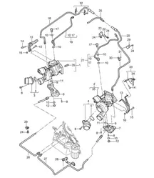 Turbocharger / Oil pipe for Turbocharger (Model: M48.50) Cayenne 9PA (955) Turbo 4.5L 2003-06