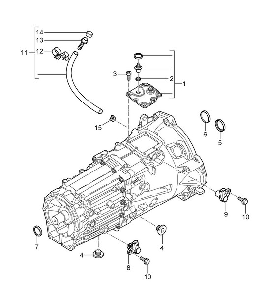 Replacement transmission / Manual transmission / Single parts (PR:G0L, Manual 6-speed) Cayenne 9PA (955) 2004>>