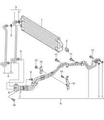 Tiptronic / Atf cooler / Atf lines (PR:G0R, Tiptronic S) Cayenne 9PA (955) 2003-06