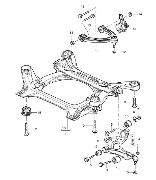 Suspension subframe / Wishbone / Headlight levelling system / Self-levelling sensor (PR:1BA, 1BE, 1BK, 1BW) Cayenne 9PA (955) 2003-06