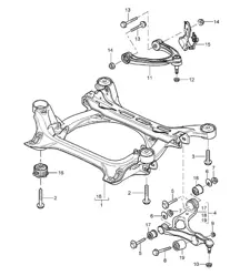 Suspension subframe / Wishbone / Headlight levelling system / Self-levelling sensor (PR:1BA, 1BE, 1BK, 1BW) Cayenne 9PA (955) 2003-06