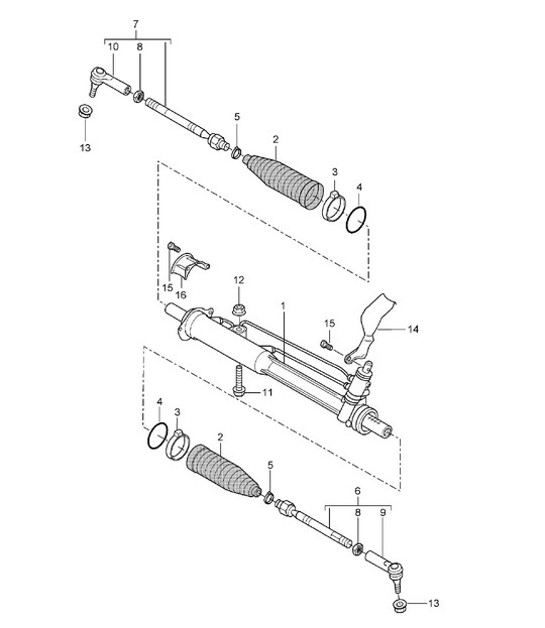 Diagram 403-00 Porsche 997 MK1 Carrera 4 3.6L 2005-08 Front Axle, Steering 