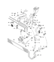 Power steering / Lines / Oil cooler Cayenne 9PA (955) 2003-06