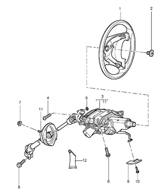 Diagram 403-05 Porsche Boxster S 718 2.5L Manual (350 Bhp) 05/2017>> Front Axle, Steering 