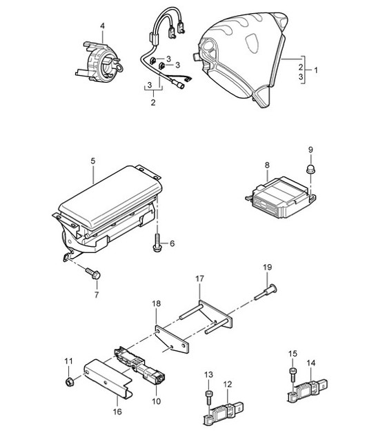 Diagram 403-06 Porsche Boxster 986 2.7L 2003-04 Front Axle, Steering 