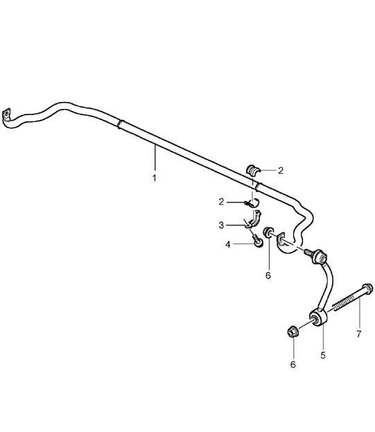 Rear stabiliser (PR:0BB) Cayenne 9PA (955) 2003-06