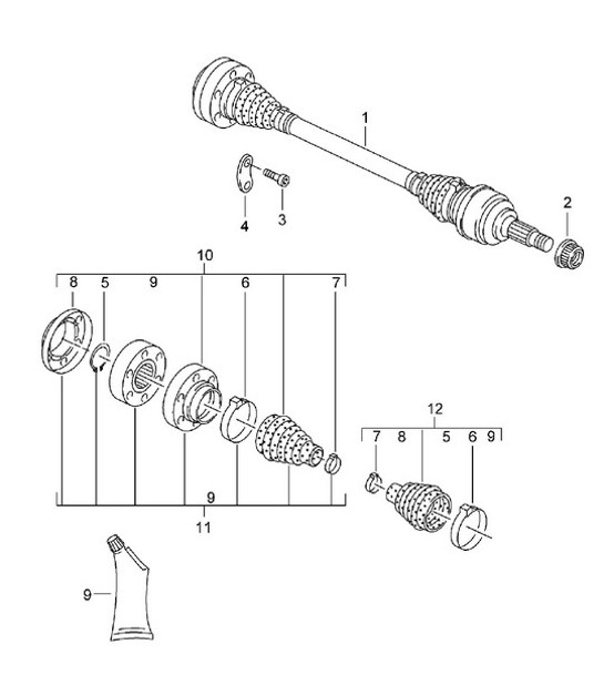 Diagram 501-10 Porsche Cayenne 92A (958) 2010-2017 Rear Axle
