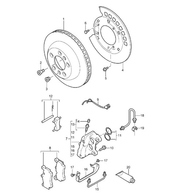 Diagram 603-00 Porsche 991 (911) MK1 2012-2016 Wheels, Brakes