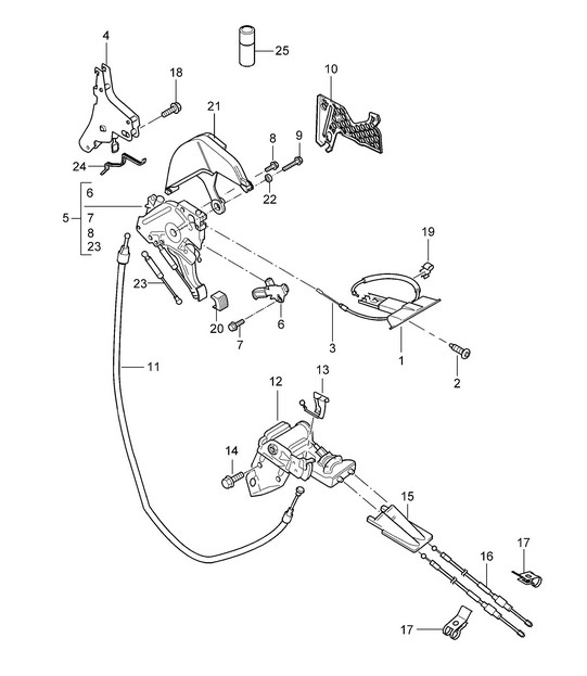 Foot-operated parking brake / Actuator Cayenne 9PA (955) 2003-06