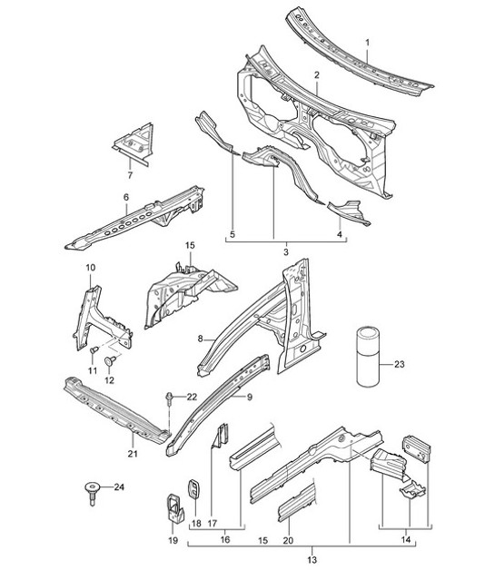 Diagram 801-10 Porsche 356 (1950-1965) Body