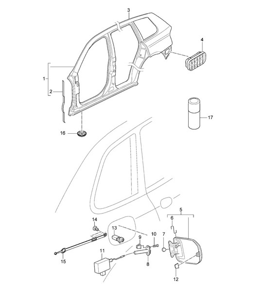Side section - Outer - Cayenne 9PA (955) 2003-06