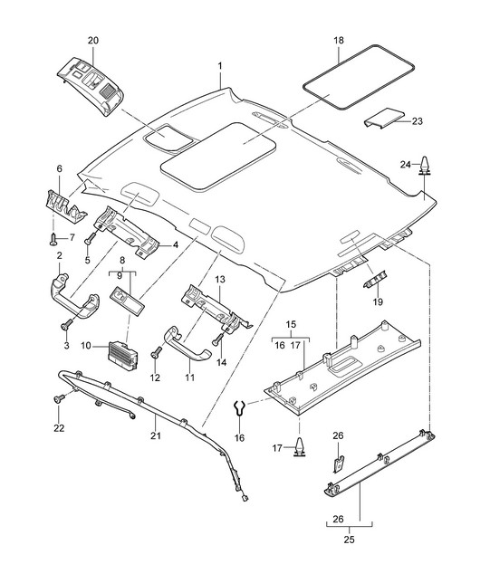Rooflining / Accessories Cayenne 9PA (955) 2003-06