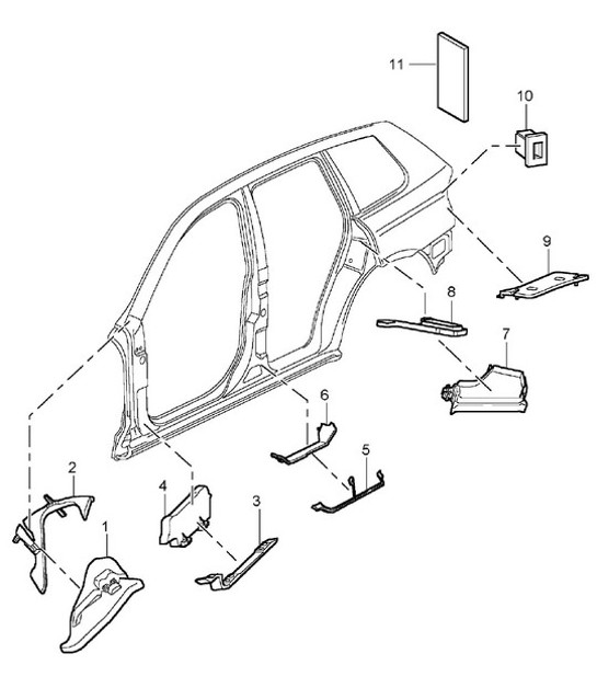Diagram 807-60 Porsche 970.1 Panamera Turbo S V8 4.8L 2009-13 Body