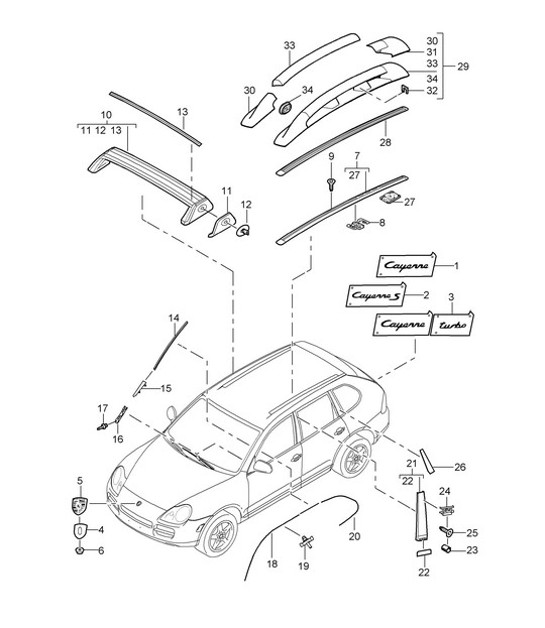 Diagram 810-00 Porsche Macan (95B) MK1 (2014-2018) Body