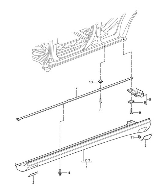 Diagram 810-11 Porsche 997 (911) MK2 2009-2012 Body