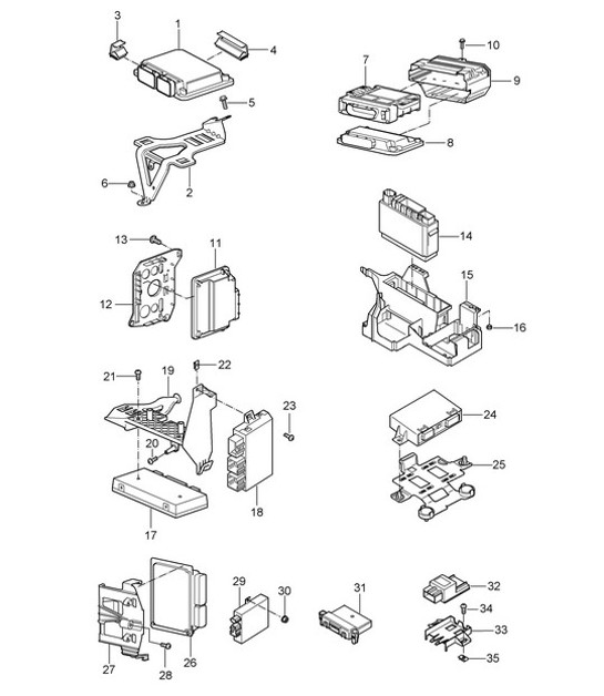 Diagram 901-03 Porsche Macan (95B) MK1 (2014-2018) Electrical equipment