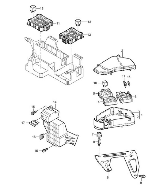 Diagram 902-00 Porsche 997 (911) MK1 2005-2008 Electrical equipment