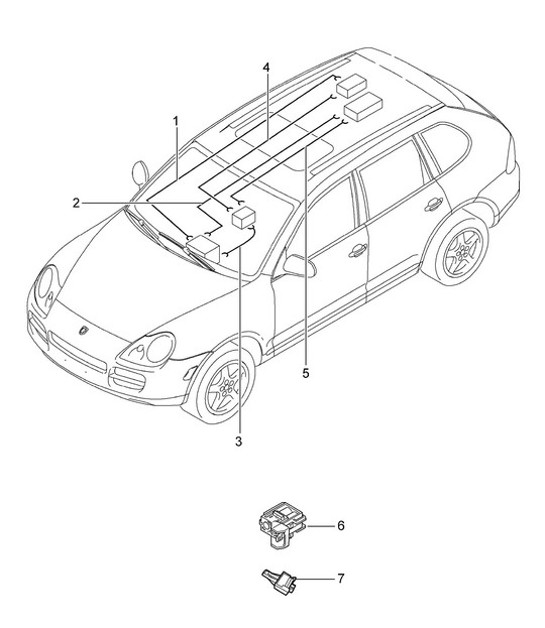 Diagram 902-51 Porsche Cayenne 9PA (955) 2003-2006 Electrical equipment