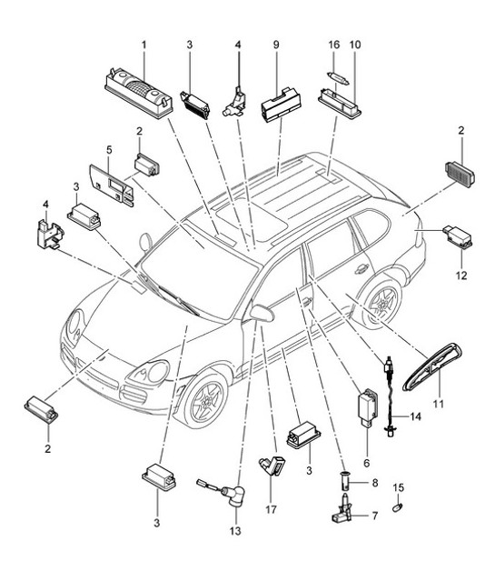 Diagram 903-04 Porsche Boxster 718 (982) 2017>> Electrical equipment