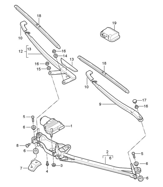 Windscreen wiper system / Rain sensor Cayenne 9PA (955) 2003-06