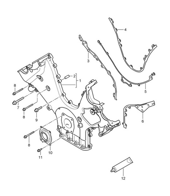 Diagram 101-060 Porsche Macan (95B) MK1 (2014-2018) Engine