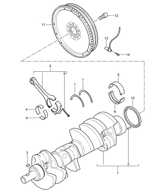 Crankshaft conrod (Model: 4801,4851) Cayenne 9PA1 (957) 4.8L 2007-10