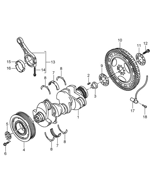 Crankshaft conrod (Model: 059D) Cayenne 9PA1 (957) 3.0L Diesel 2007-10
