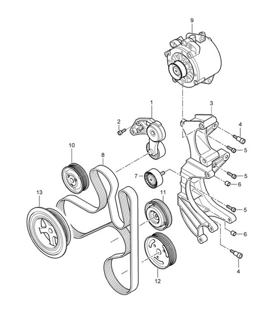 Diagram 102-070 Porsche 944 Turbo 2.5L 8V 1985-88 