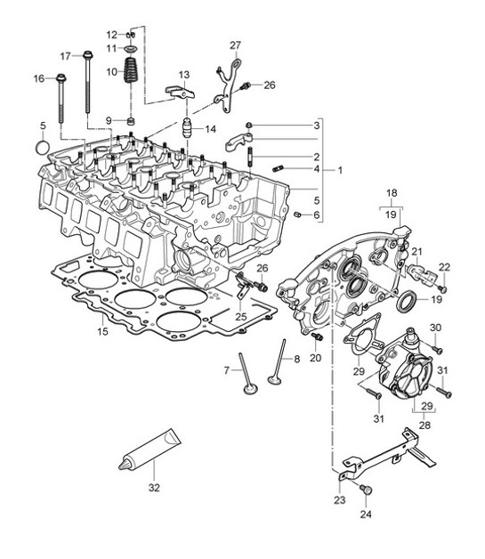 Diagram 103-002 Porsche 997 (911) MK1 2005-2008 Engine